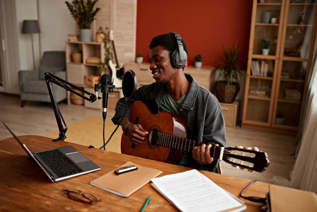 photo displays a person who seems to have real musical talent