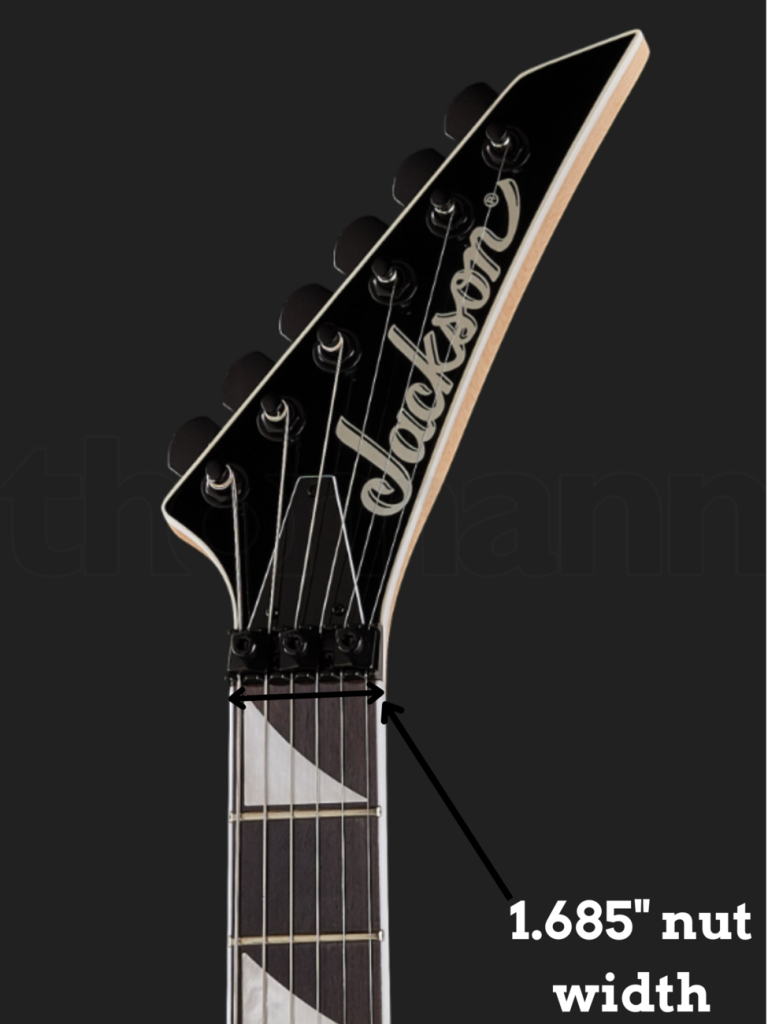 Image reveals Jackson JS32 Rhoads nut width