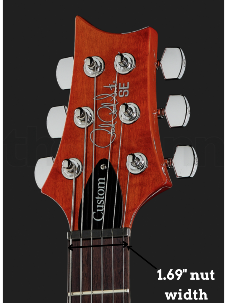 Image reveals PRS SE Custom 24-08 nut width