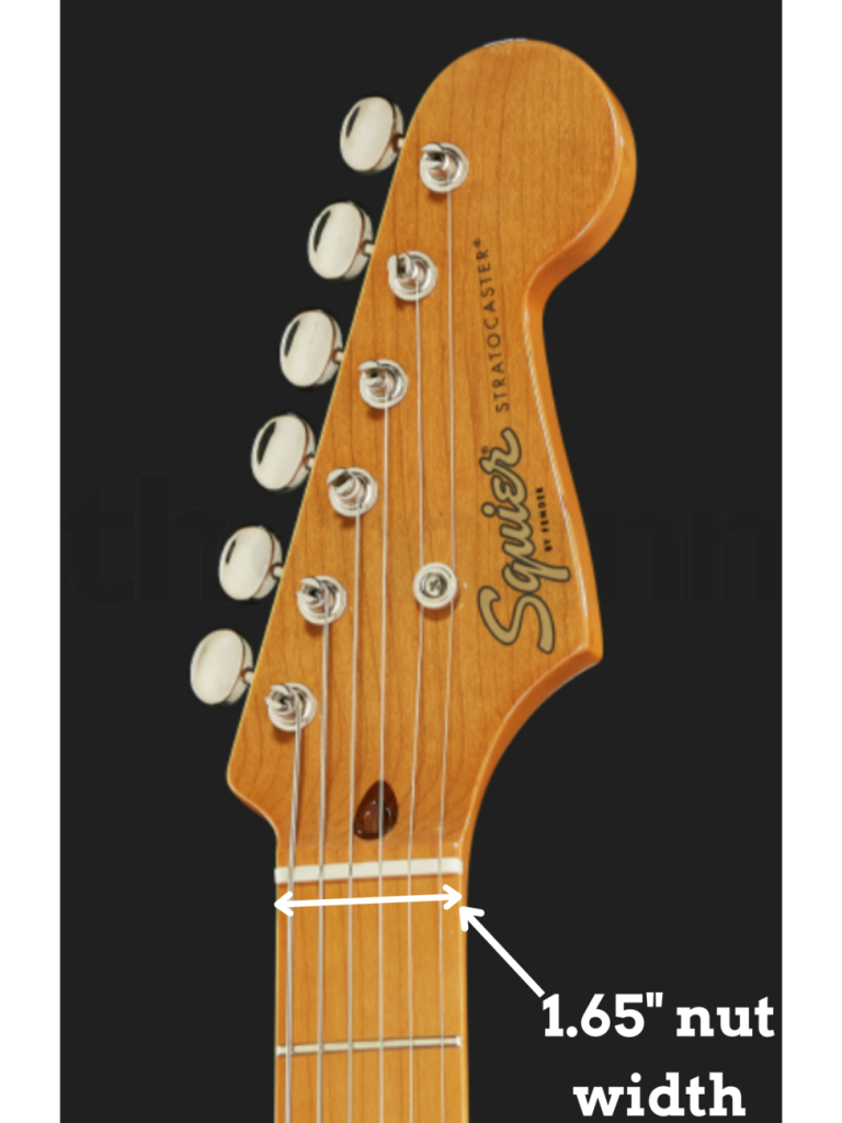 Image reveals Squier Classic Vibe 50s Stratocaster nut width