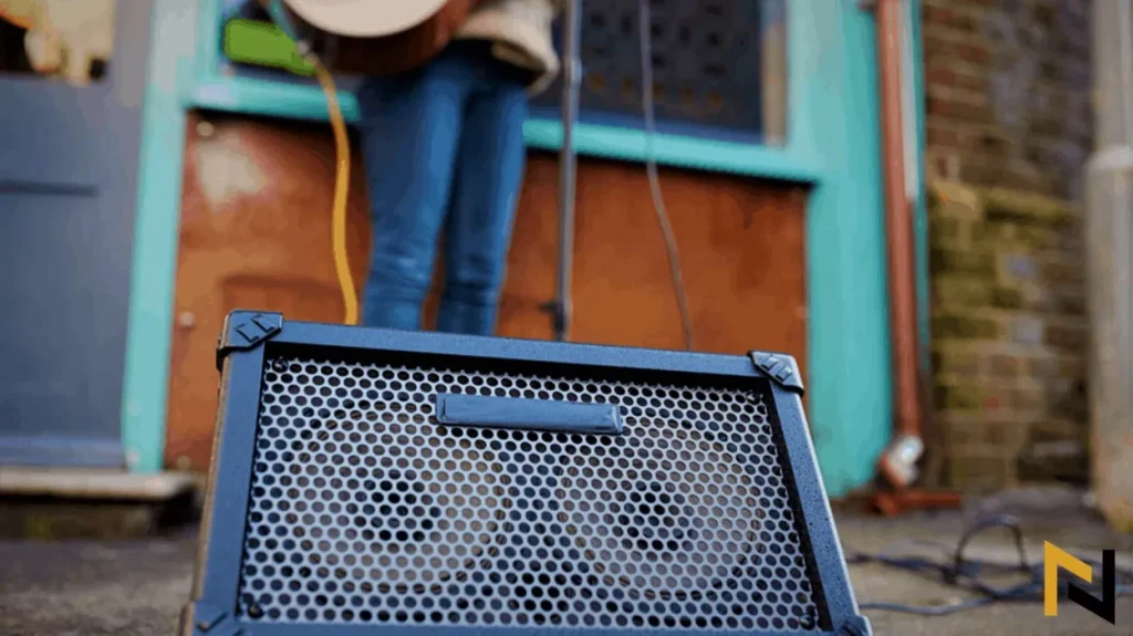 image showing how to power a guitar amp outdoors