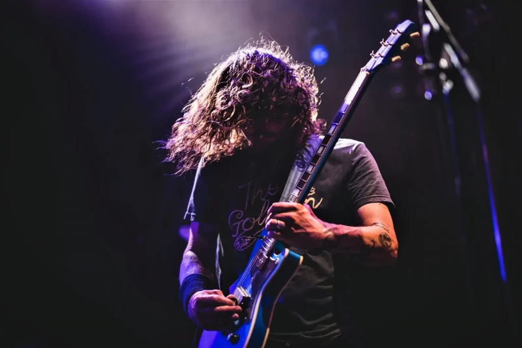 guitarist playing hard-rock music