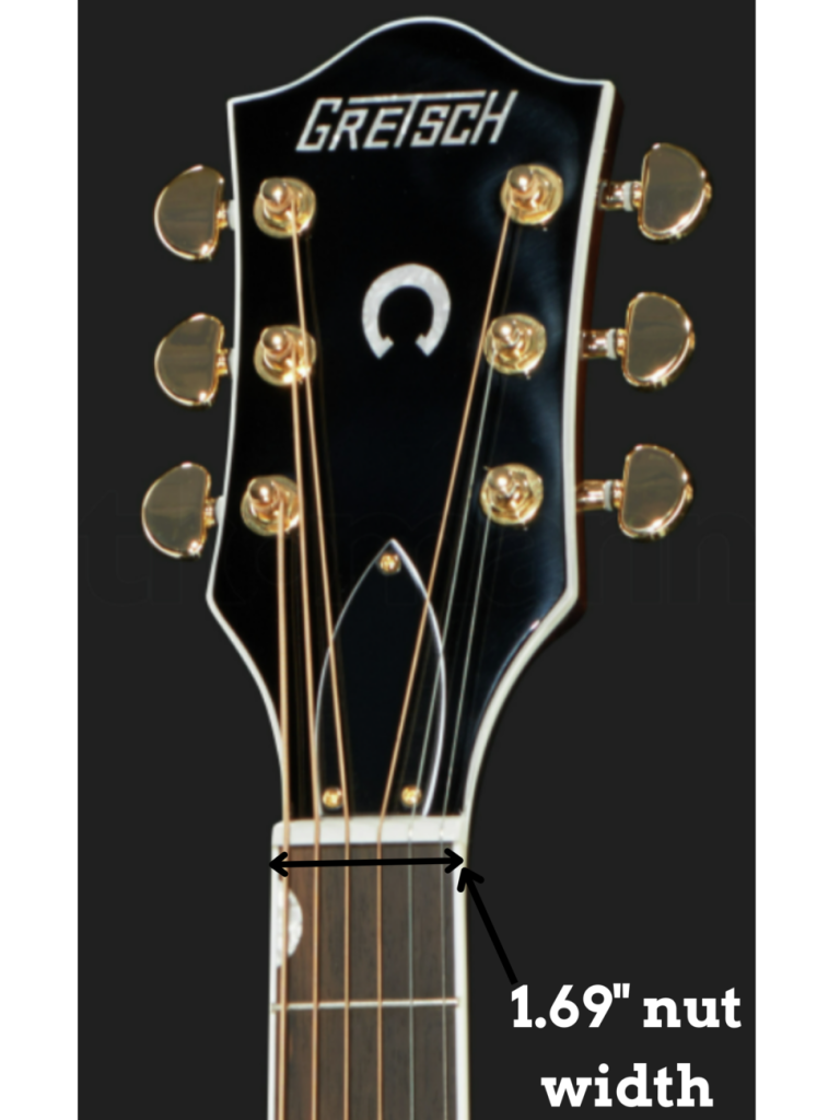 Image reveals Gretsch G5024E Rancher nut width