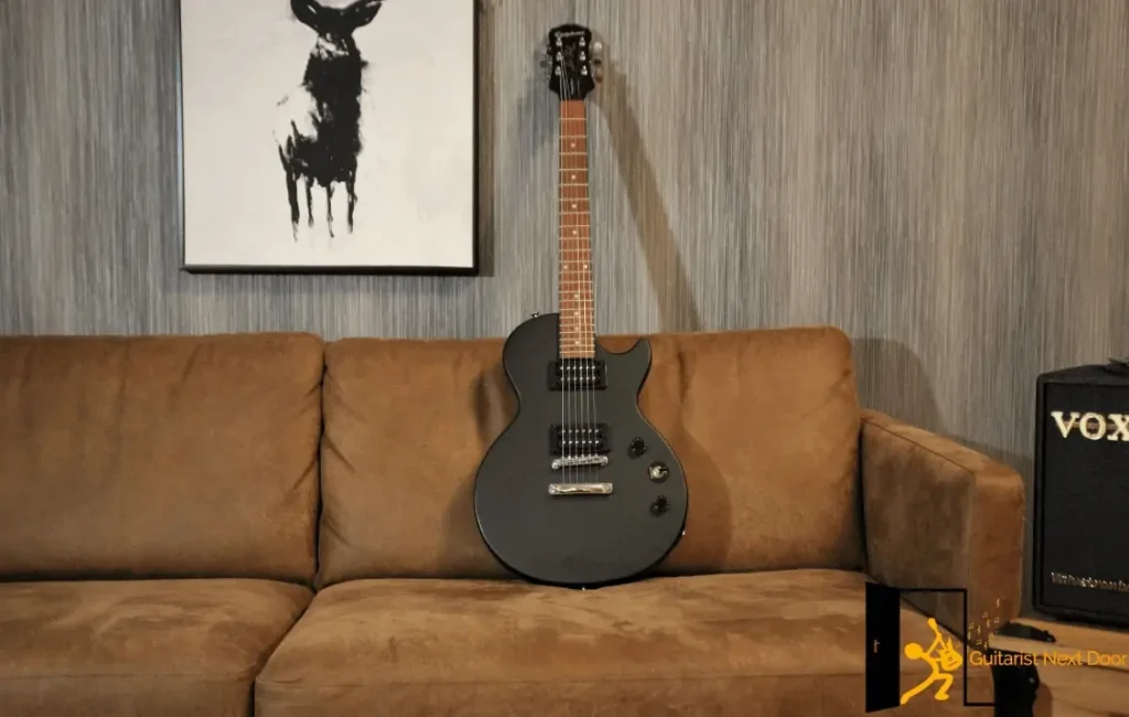 epiphone les paul special vintage edition displayed for readers