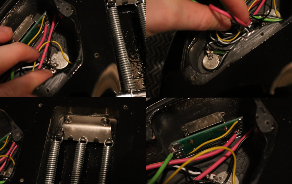 photo displays Ibanez Gio GRX70QA electronics