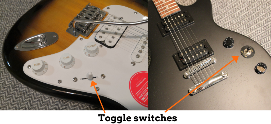 photo reveals what is a toggle switch on a guitar