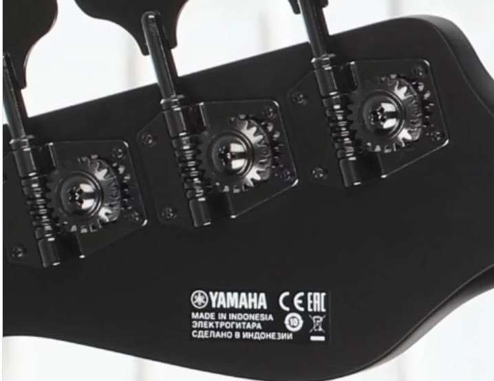 photo reveals that Yamaha BB734A Bass Guitar is made in indonesia