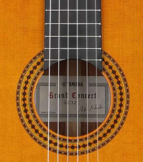 photo reveals that Yamaha GC12C Classical guitar is made in china