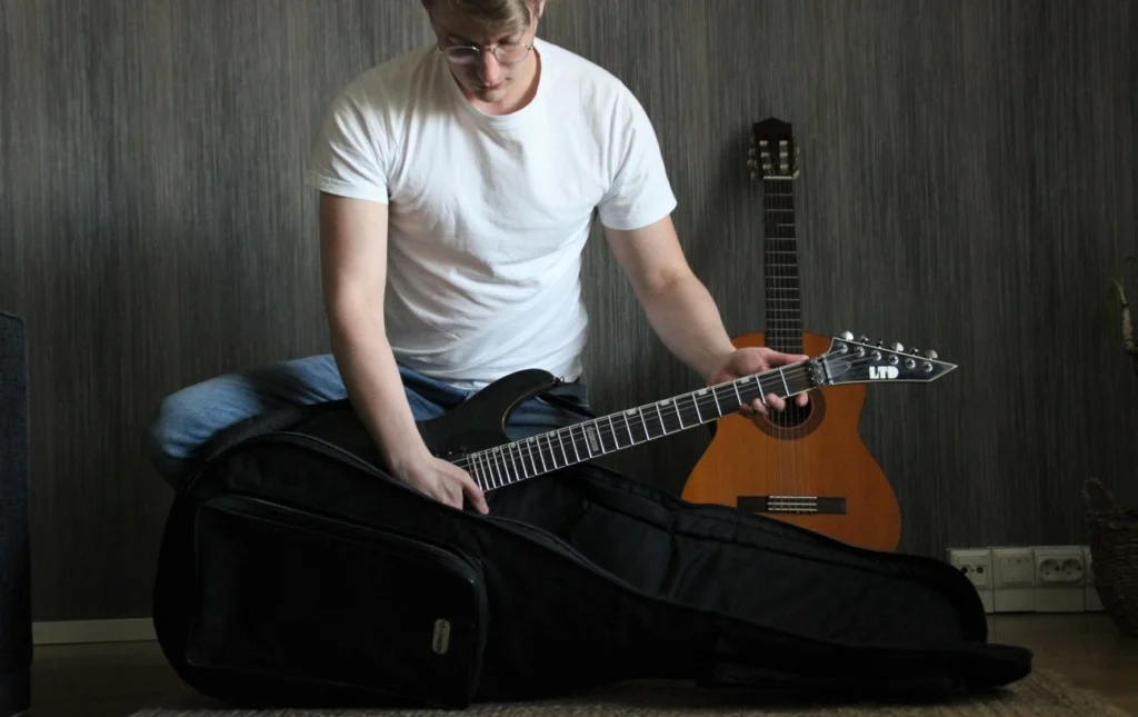 Owner of guitaristnextdoor.com with his ESP LTD MH-400 electric guitar