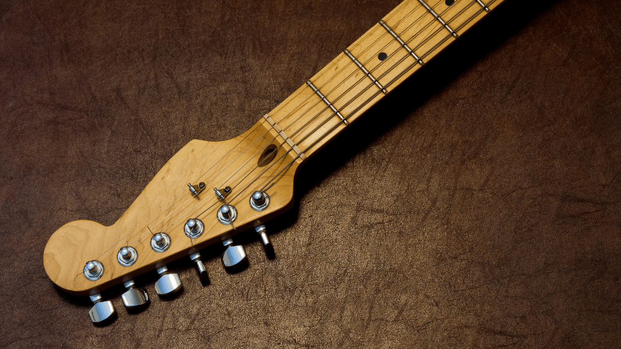 displays a guitar with Guitars with a C Shaped Neck