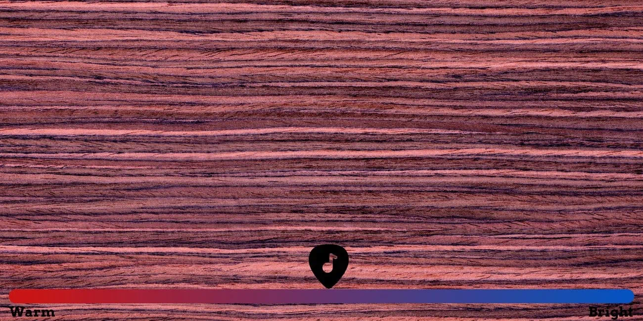 Displays a rosewood tonewood