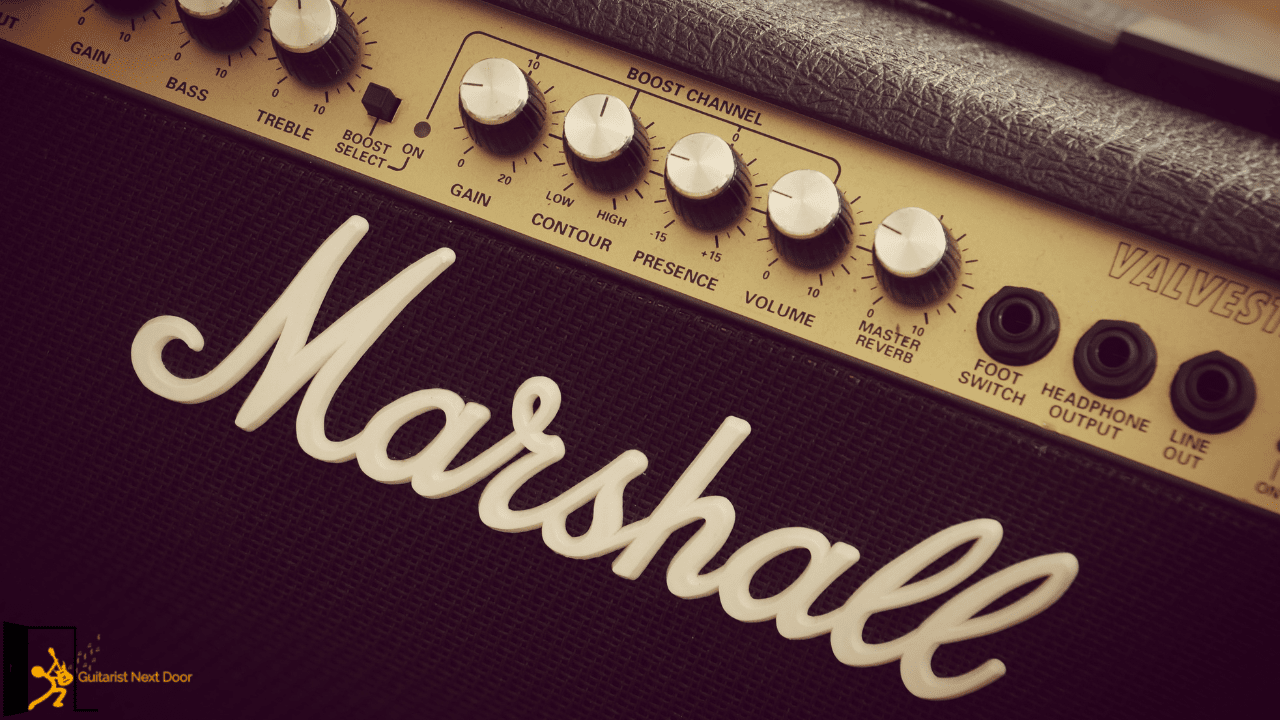 displays a Marshall Guitar Amp With A Headphone Jack