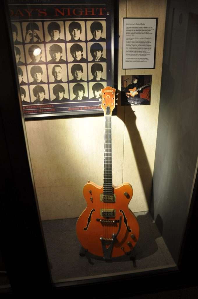 displays John Lennon's 1962 Gretsch G6120 Nashville