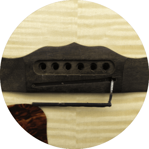 Displays piezo pickup of an acoustic guitar