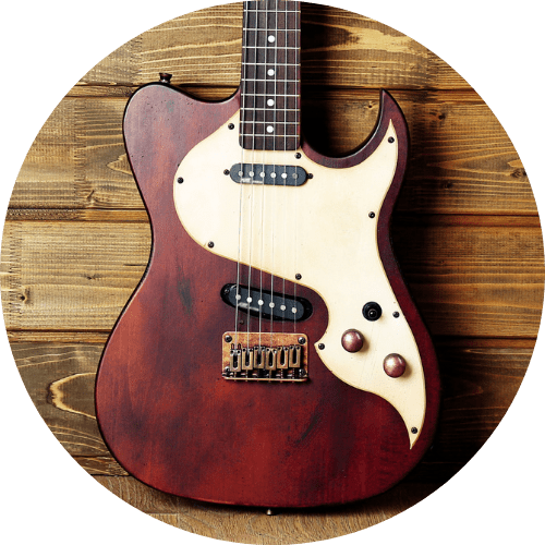 displays Body of an Electric guitar