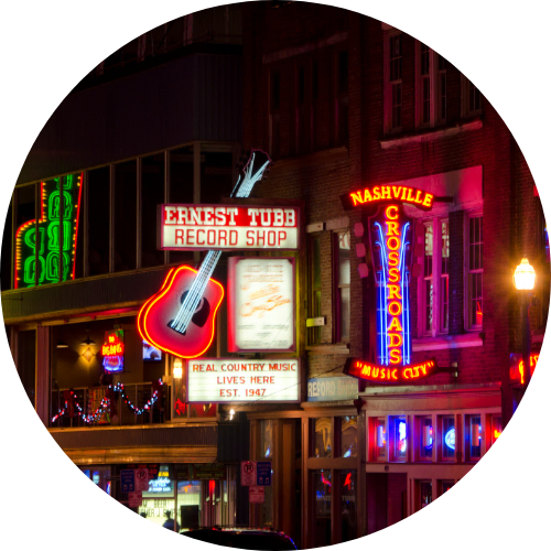 displays a view of Nashville Music Scene