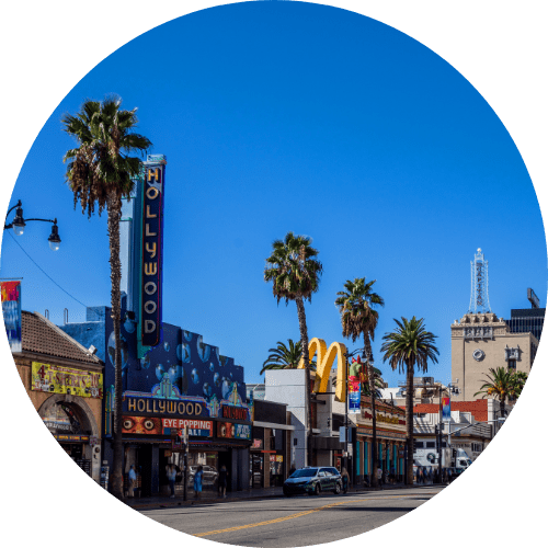 Displays a views of Sunset Strip Los Angeles