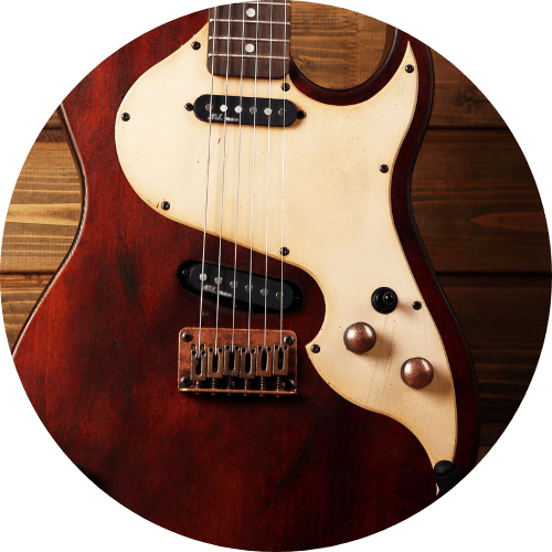 displays pickguard of an Electric guitar