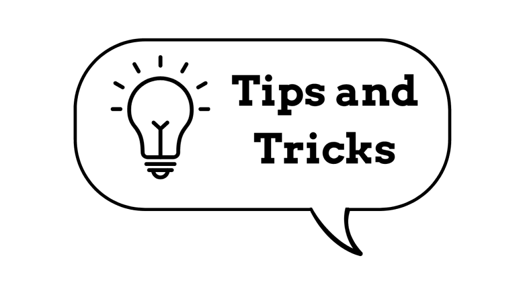 displays Tip and Tricks bubble