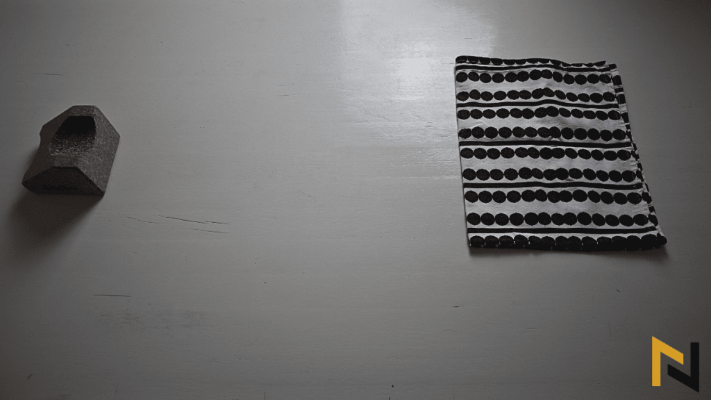 displays a safe surface for a guitar