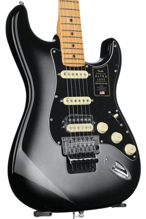 Fender American Ultra Luxe Stratocaster Floyd Rose HSS - Silverburst with Maple Fingerboard