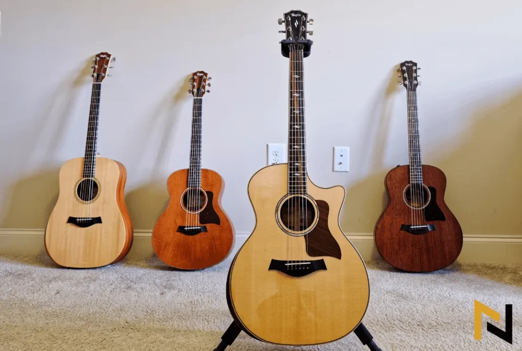 photo displays the best Taylor guitars such as Taylor 814ce