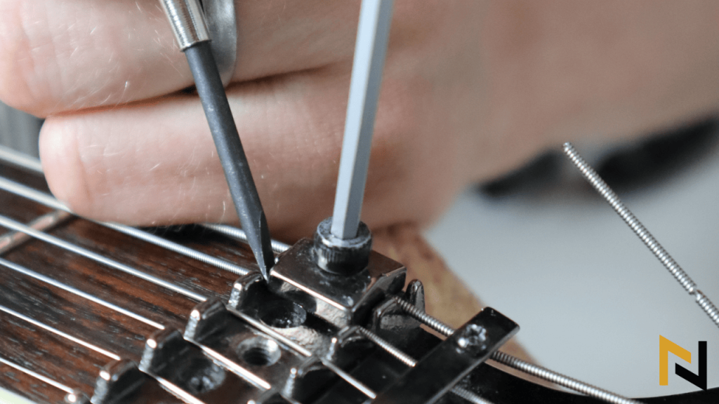 removing locking nut with hex key (allen key)