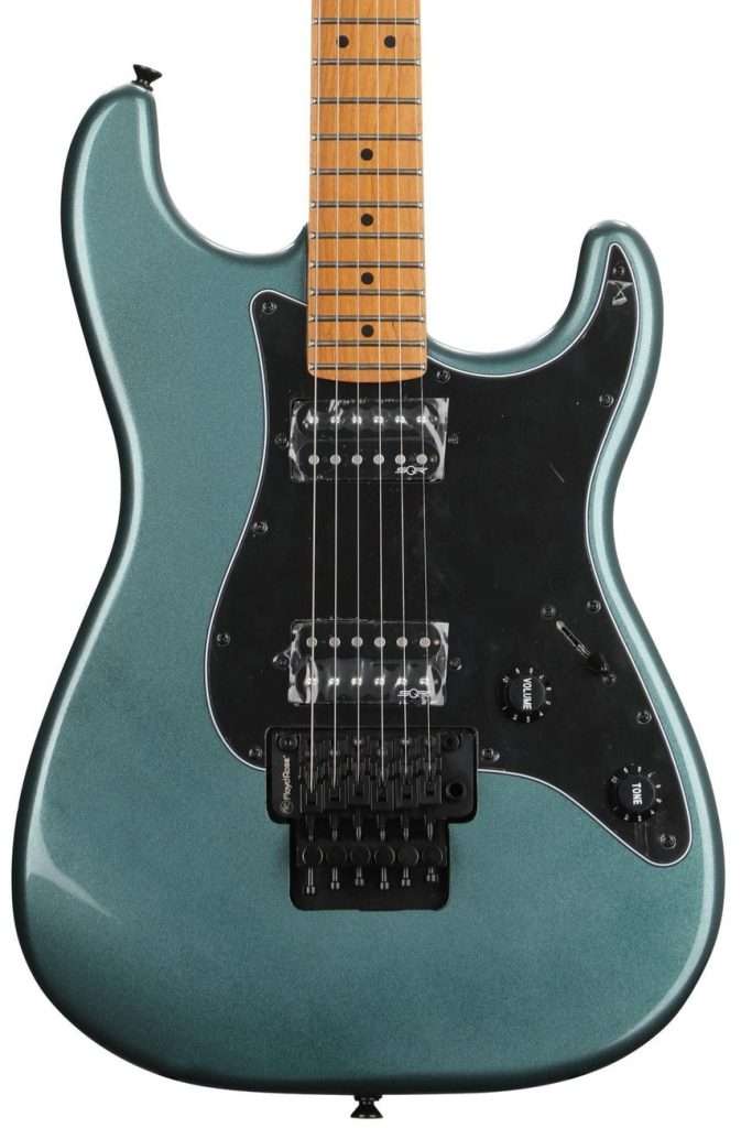 Get shredding with the Squier Contemporary Stratocaster HH FR - Gunmetal Metallic