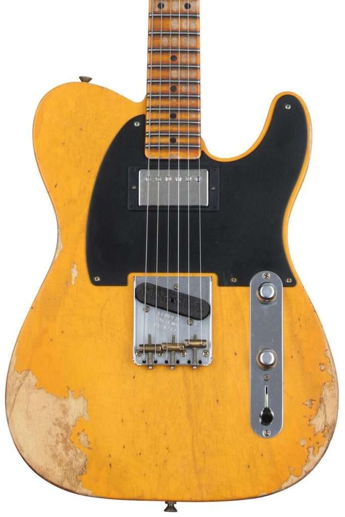 image showing fender custom shop aged butterscotch hs telecaster - at over $5,000 do expensive guitars sound better