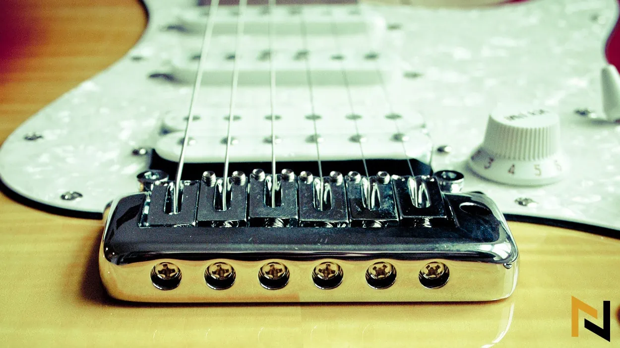 close up of stratocaster with strings chosen by somebody who knows how to choose electric guitar strings