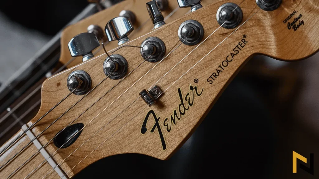 image of fender headstock for post on why are fender guitars so expensive