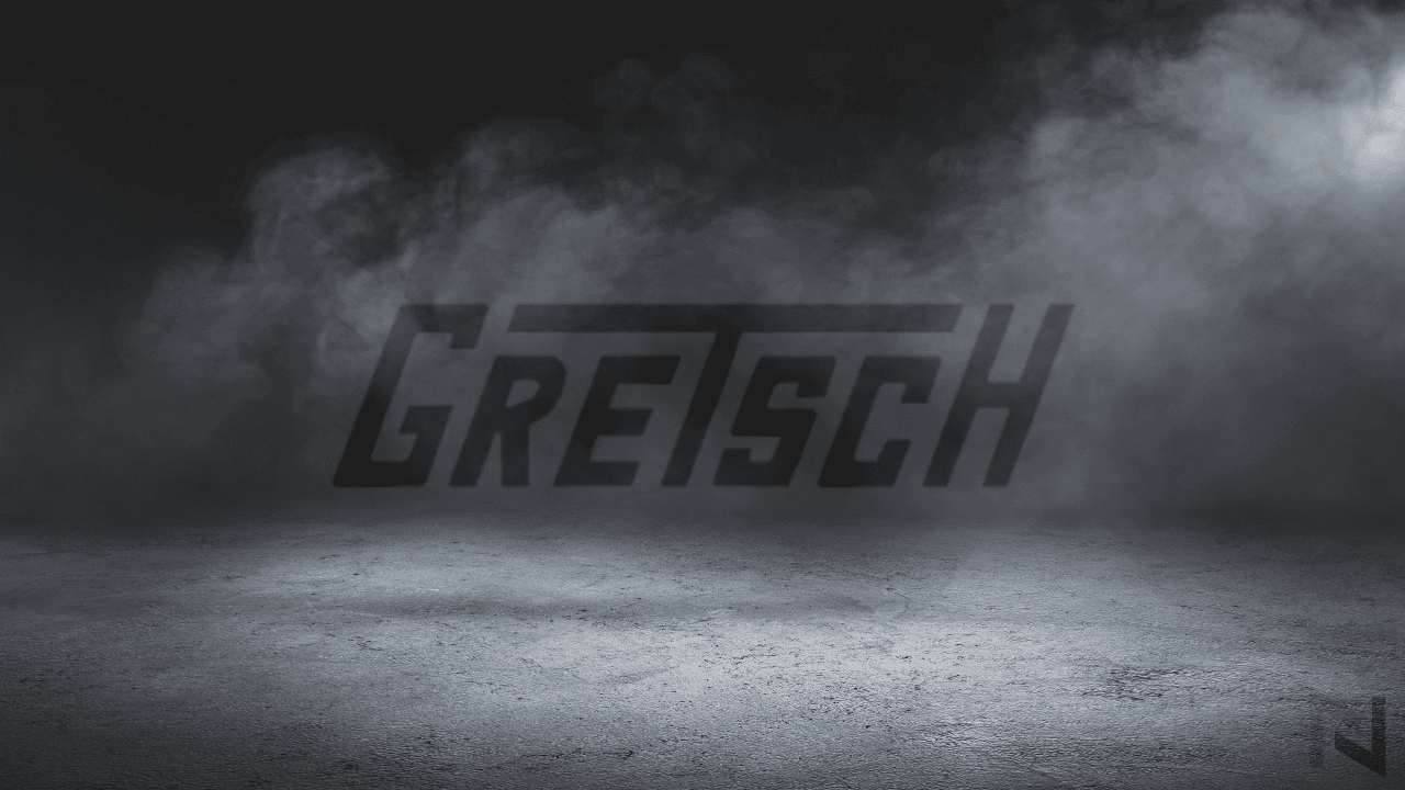 image showing the gretsch logo in smoke to introduce our 5 Best Gretsch Acoustic Guitars