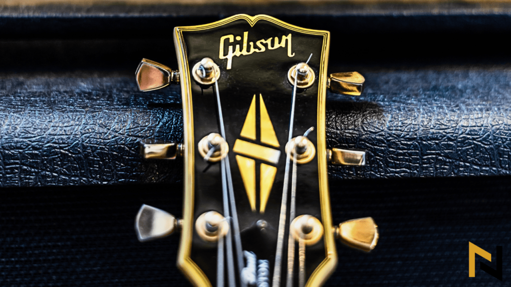 image showing gibson headstock for post asking why gibson guitars are so expensive