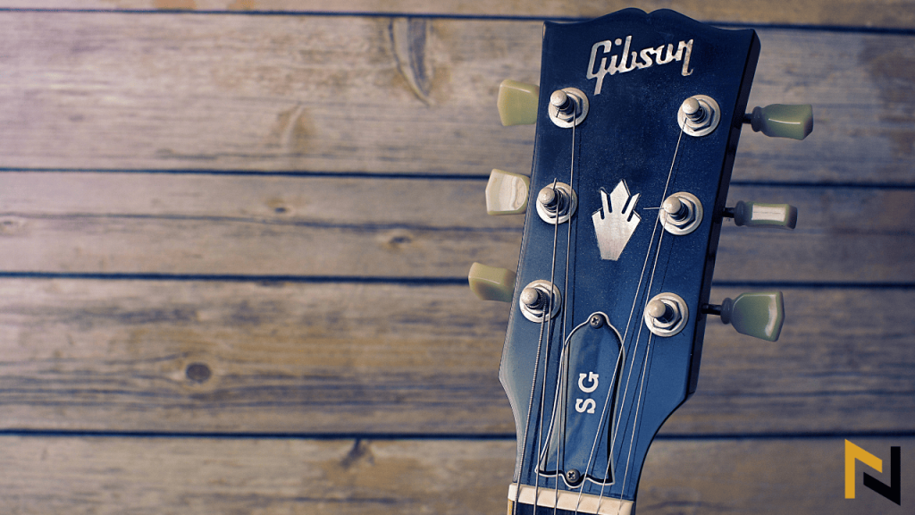 image shows gibson sg headstock