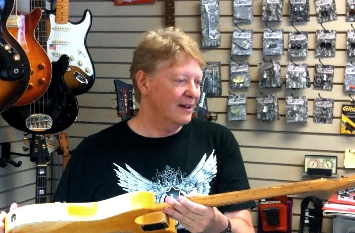 displays guitar expert Steve Blundon