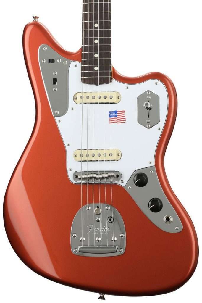 image shows Fender Johnny Marr Jaguar - Metallic KO with Rosewood Fingerboard