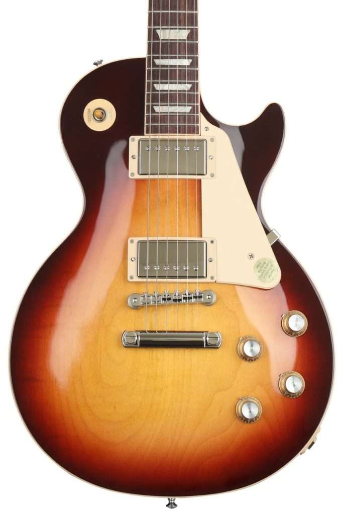 image shows Gibson Les Paul Standard '60s Electric Guitar -finished in Bourbon Burst