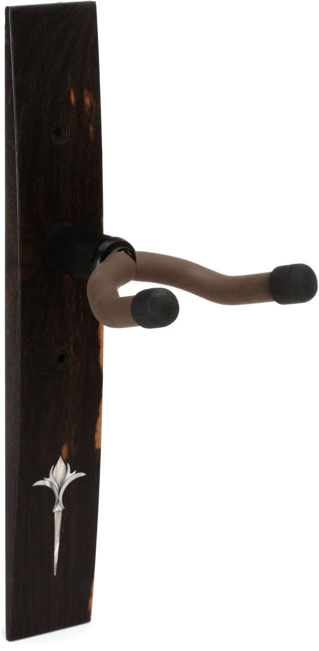 image shows Taylor 70194 Guitar Wall Hanger in Ebony with Acrylic Nouveau Inlay